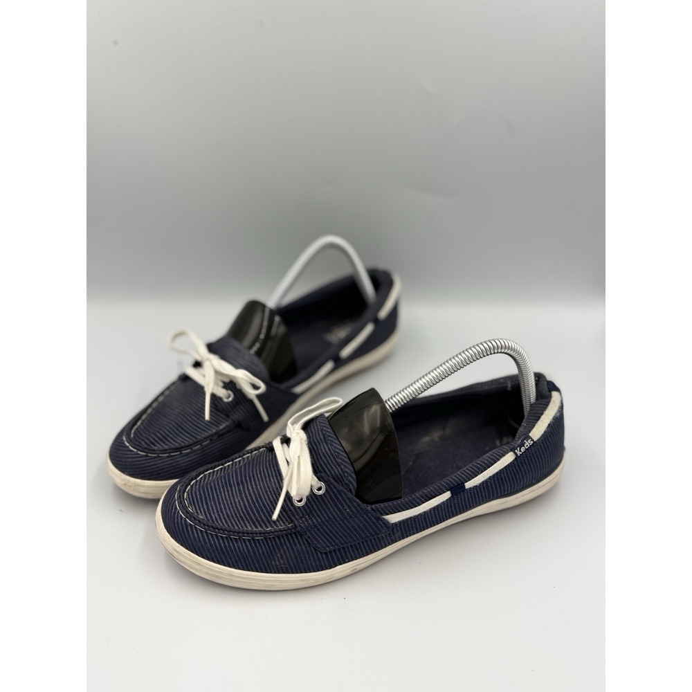 Keds Ortholite Boat Shoes Women's Size 9.5 Nautical Pinstripe Blue White WF56834